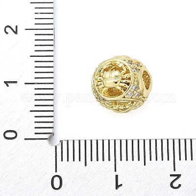 Латунные микро проложить кубического циркония бусы KK-Z095-04G-04-1