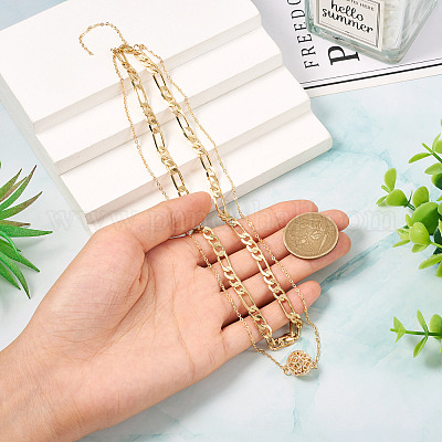 Латунные двухслойные ожерелья NJEW-TAC0020-1