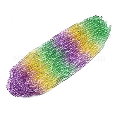 Выпечка расписные прозрачные стеклянные бусины DGLA-M001-8mm-02-1