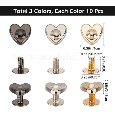 30 шт. 3-х цветные литые винтовые заклепки-шпильки DIY-GF0006-71-1