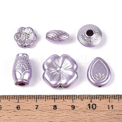 Перламутровые непрозрачные акриловые бусины OACR-T029-04D-1