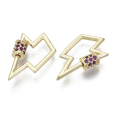 Латунь микропаве кубический цирконий винт карабин подвески с замком KK-R136-067C-NF-1