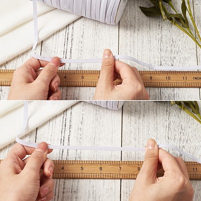 1/8-дюймовый плоский плетеный эластичный веревочный шнур EC-R030-3mm-01-1