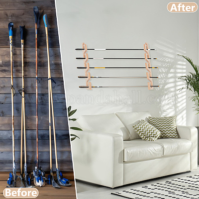 5-уровневые настенные бамбуковые подставки для удочек ODIS-WH0025-256-1