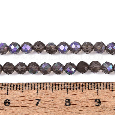 Нити бусин из натурального ледяного обсидиана с покрытием цвета AB G-T144-B07-06-1