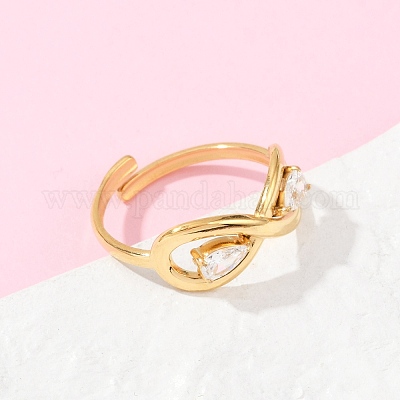 Регулируемые манжетные кольца из нержавеющей стали 304 с паве из кубического циркония RJEW-Z093-01G-1