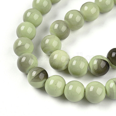 Выпечка окрашенные стеклянные бусины пряди DGLA-N013-10mm-05-1