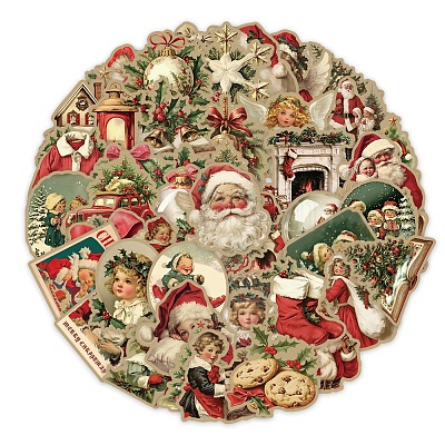 50 шт. рождественские водонепроницаемые наклейки из ПВХ PW-WG14AFA-01-1