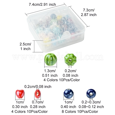40шт необычные старинные фарфоровые бусины ручной работы PORC-FS0001-04-1