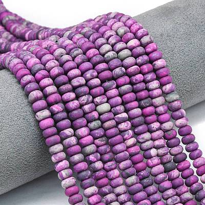 Окрашенные нити бусин из натурального камня-карты G-P575-A21-6x4mm-03-1