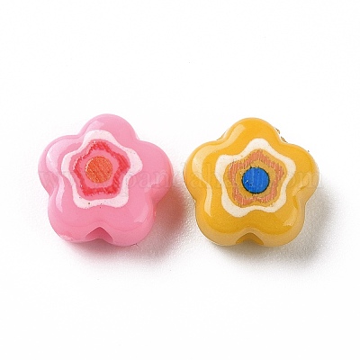 Печатные непрозрачные акриловые бусины OACR-E009-07A-1