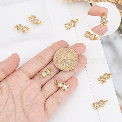 Латунные микропаве прозрачные подвески с фианитом ZIRC-SC0001-25-1