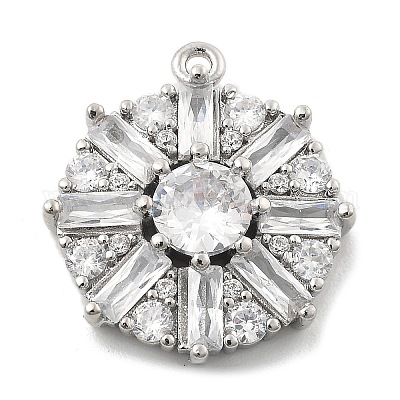 Латунные микропаве прозрачные подвески с фианитом KK-L228-10P-1