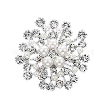 Женские броши со стразами из цветочного сплава DJ-PW-WGD2C4F-01-1