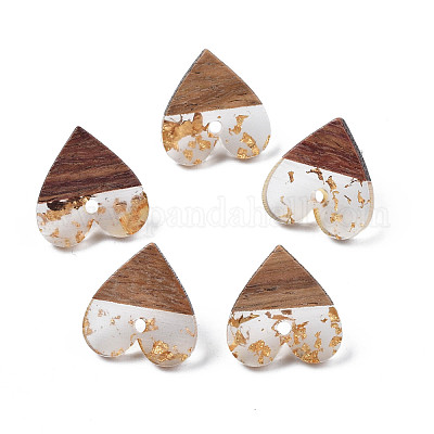 Серьги-гвоздики из смолы и ореха MAK-N032-020A-1