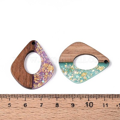 Подвески из непрозрачной смолы и орехового дерева RESI-T060-13M-1