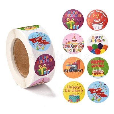 Самоклеющиеся наклейки с тематическим узором на день рождения DIY-E023-08K-1