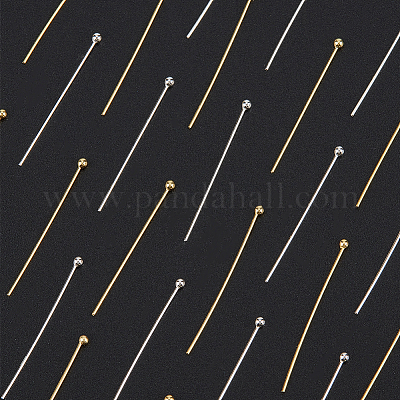 40 шт. 2 цвета 925 булавки с шарообразной головкой из стерлингового серебра STER-BBC0006-39-1