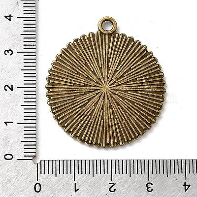 Тибетский стиль плоские круглые литые сеттинги подвеска кабошон X-TIBEP-Q045-031AB-NR-1