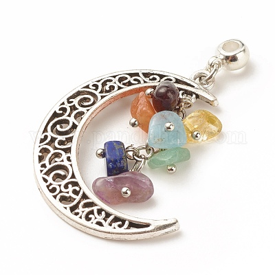 Подвески из 7 чакры из натуральных смешанных драгоценных камней PALLOY-JF01486-1