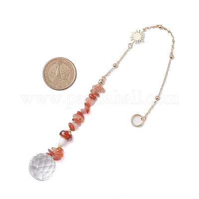 Подвесные украшения из натуральной агатовой крошки HJEW-TA00262-03-1