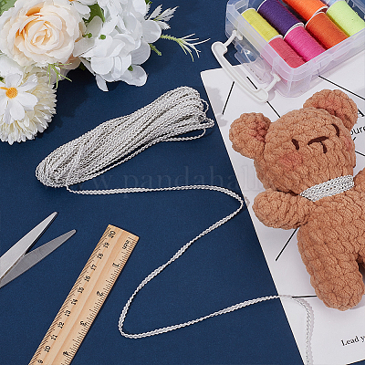 10 ярд плетеного кружева из полиэстера SRIB-WH0011-240B-1