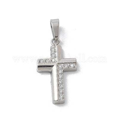 Подвески из нержавеющей стали 304 с микропаве из кубического циркония STAS-Z107-08P-06-1