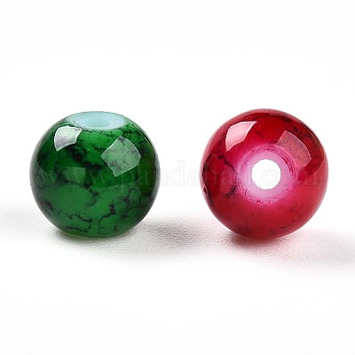 Выпечка окрашенные стеклянные бусины DGLA-S115-6mm-MS-1