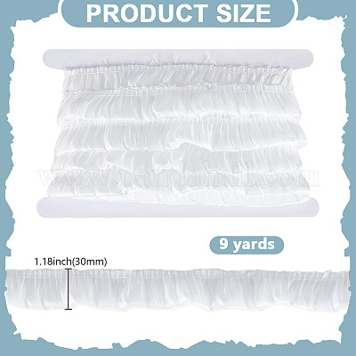 9 ярд шифоновой кружевной ленты с морщинами OCOR-HY0002-38A-02-1