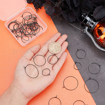 40 шт. 4 цвета фурнитура для сережек-колец из хирургической нержавеющей стали 316l STAS-PH0001-60B-1