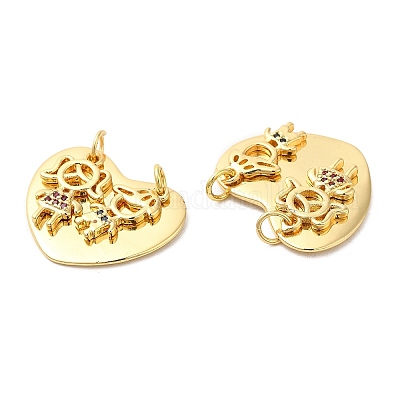 Латунные микро проложить кубического циркония подвески KK-M249-10G-1