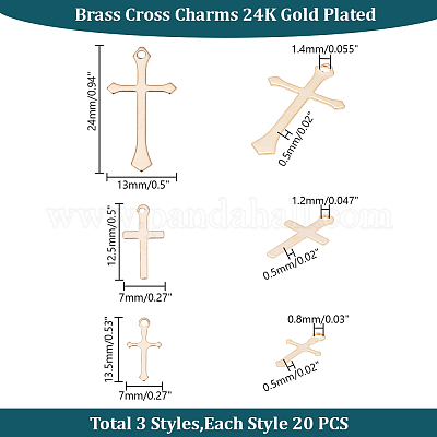 60шт 3 стиля латунные подвески KK-HY0003-88G-1