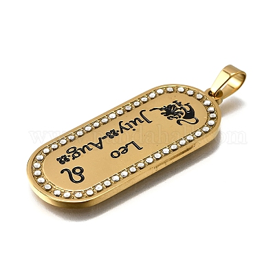 Овал с 12 подвеской из нержавеющей стали 304 созвездия со стразами STAS-M119-08G-G-1