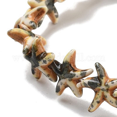 Нити из синтетических бирюзовых бусин G-P507-04L-1