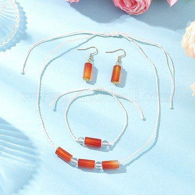 Наборы из натурального сердолика с бусами SJEW-JS01330-1