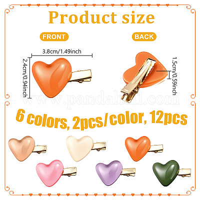 12 шт. 6 цвета железные заколки для волос из кожи аллигатора PHAR-HY0001-08-1