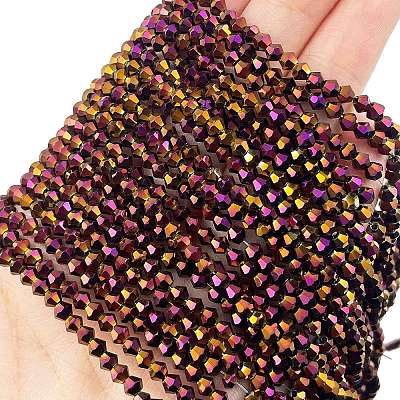 Прозрачные стеклянные бусины гальваническим пряди EGLA-A039-T3mm-UA04-1