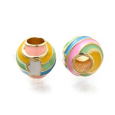 Латунь эмаль европейские шарики KK-C087-24G-1