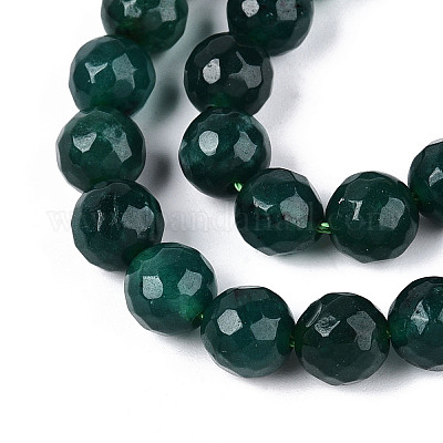 Окрашенные природные белый нефрит бисер пряди G-T139-8mm-60-19-1