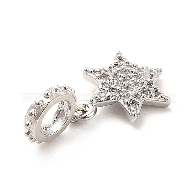 Реечное покрытие латунь микро паве кубический цирконий европейские подвески с подвесками KK-K270-11P-1