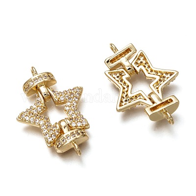 Латунные соединители с прозрачным кубическим цирконием ZIRC-C020-17G-1