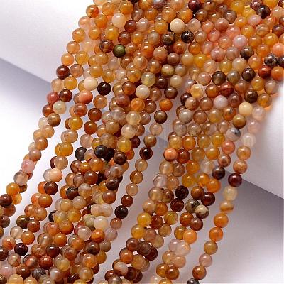 Природные окаменелые нити шарик из дерева G-K146-42-3mm-1