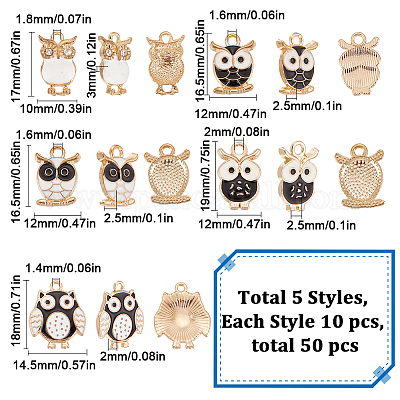 50шт 5 стиля подвески из сплава с эмалью ENAM-SC0004-19-1