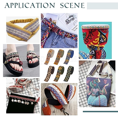 6 прядь 6 стиля плоский этнический полиэстеровый эластичный шнур OCOR-BC0006-44-1