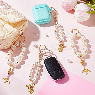 4шт 2 стиля стеклянный и ccb пластиковый брелок KEYC-GA00005-1