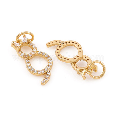 Латунные микро проложить кубического циркония подвески ZIRC-G169-01G-1