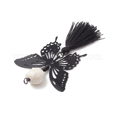 5 шт. подвеска в виде бабочки из нержавеющей стали 304 с черепом PALLOY-JF04160-1