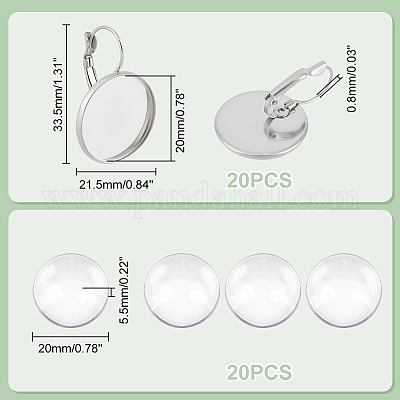 20 шт. фурнитура для сережек из нержавеющей стали 304 DIY-UN0055-88-1