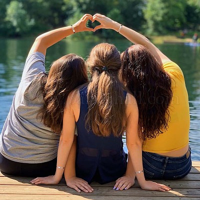 4шт. набор из 4 браслетов в форме сердца из нержавеющей стали 430 JB716A-1