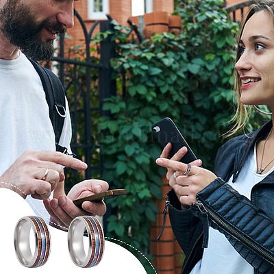 Кольцо из нержавеющей стали 201 для мужчин RJEW-WH0012-27A-04-1